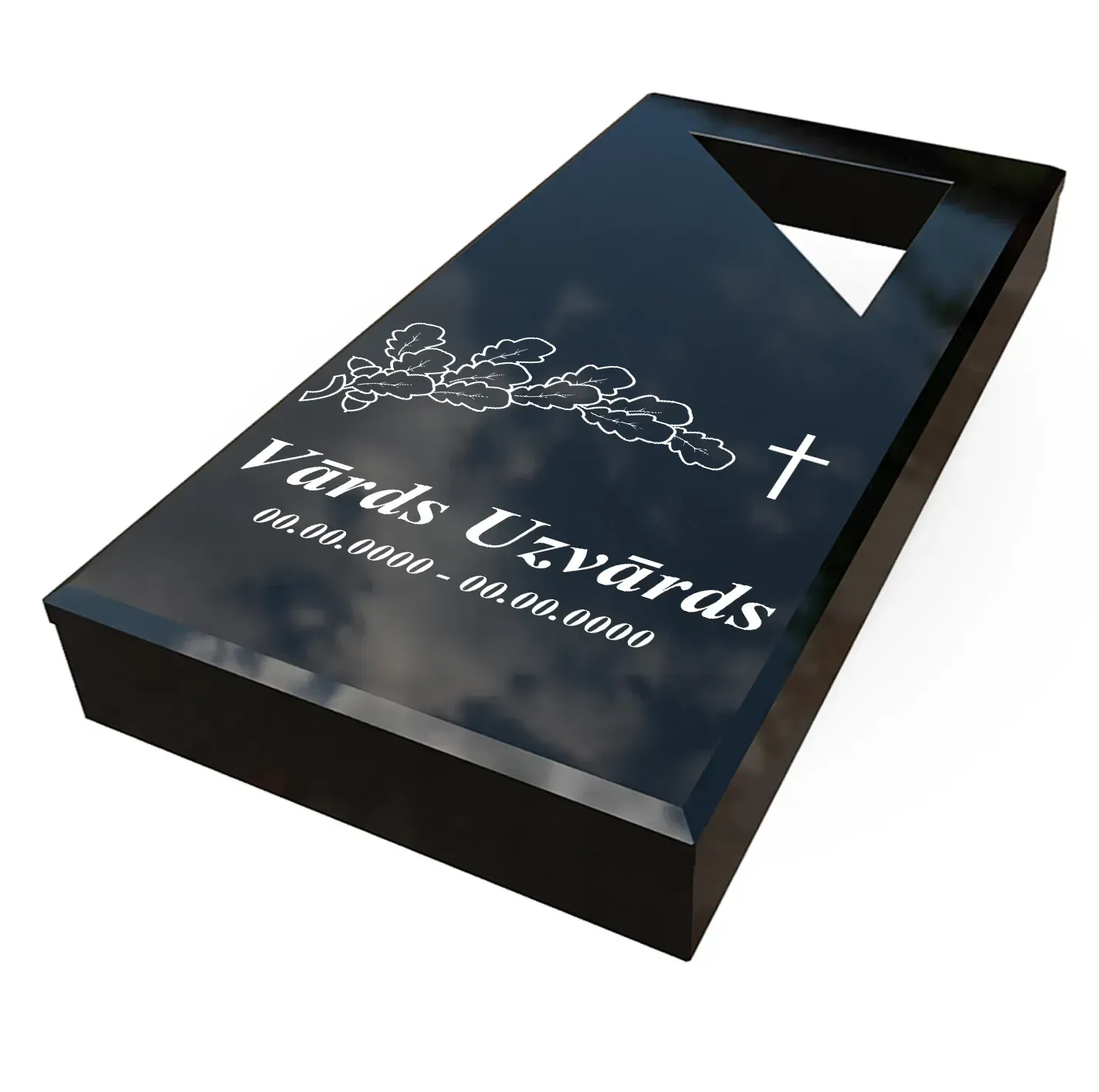 Granīta kapu apmale GA-22.1MG... (vienvietīga) ar gravējumu