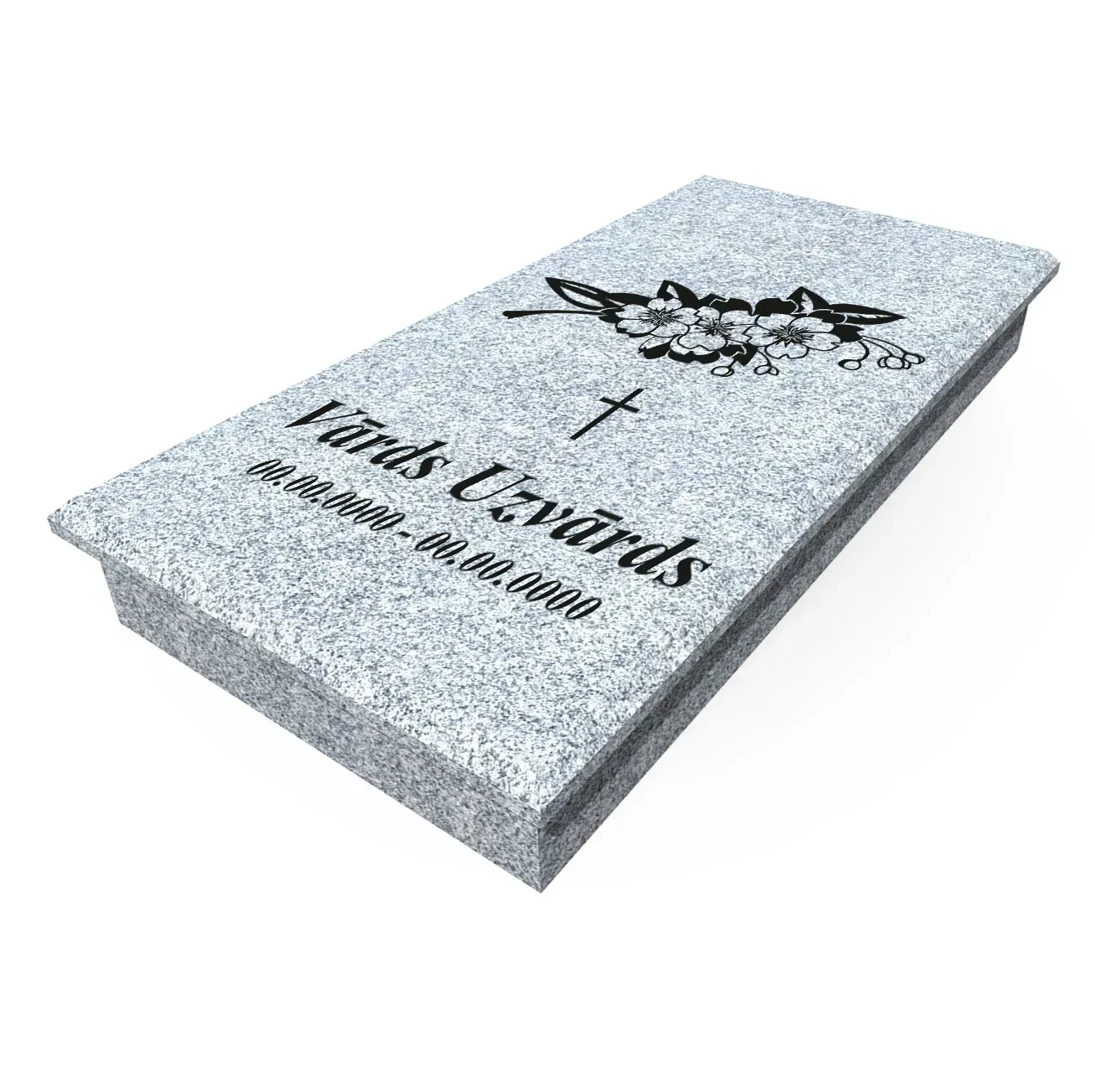 Granīta kapu apmale GA-24PG... (vienvietīga) ar gravējumu