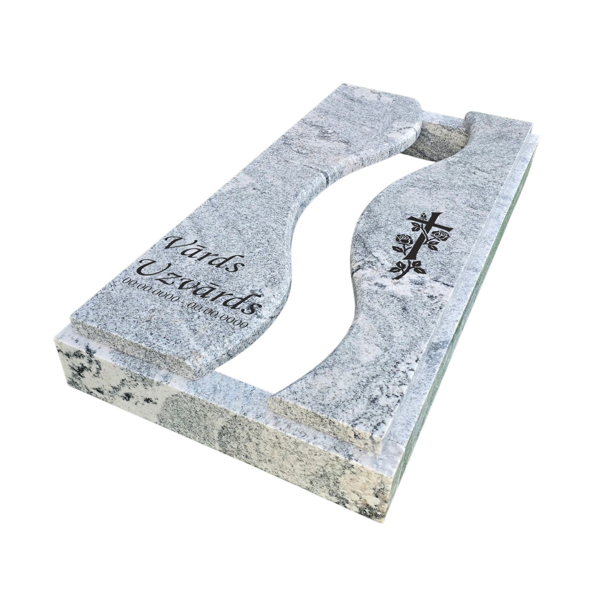 Granīta kapu apmale GA-16BG. (vienvietīga) ar gravējumu